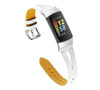 AISPORTS Compatible avec Fitbit Charge 5 Strap Cuir Femmes Hommes, Doux Mince Creux Respirant Bracelet Sport Bracelet Boucle en Métal Bracelet de Remplacement pour Fitbit Charge 5 Tracker D'activité