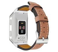 AISPORTS Compatible avec Fitbit Ionic Bracelet Cuir, Fitbit Ionic Band Sangle de Remplacement Réglable avec Boucle en Métal Classique Bracelet Bracelet pour Fitbit Ionic Fitness Accessoires Marron