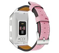 AISPORTS Compatible avec Fitbit Ionic Bracelet pour Femme Homme, Fitbit Ionic Strap Bracelet de Rechange en Cuir Souple Respirant avec Fermoir à Boucle Classique en Métal pour Fitbit Ionic Smartwatch