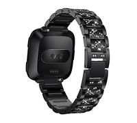 AISPORTS Compatible avec Fitbit Sense Strap/Fitbit Versa 3 Strap pour Femme, Cristal Bling Glitter Diamant Strass Bijoux Bracelet en Métal Bracelet de Remplacement pour Fitbit Sense/Fitbit Versa 3