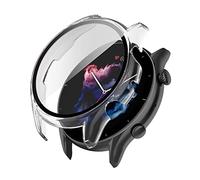 AISPORTS Lot 2 Films de Protection D'écran Compatibles avec Amazfit GTR 3/3 Pro avec Étui,PC Bumper Case HD Film en Verre Trempé Transparent Anti-Rayures Housse de Protection pour Amazfit GTR 3/3 Pro