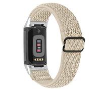 AISPORTS Sangle en Nylon Compatible avec La Sangle Fitbit Charge 5, Sangle de Remplacement pour Bracelet à Boucle Solo en Nylon Extensible Tressé Souple et Extensible Réglable pour Fitbit Charge 5