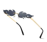 aisswzber Lunettes de soleil en forme de feu pour Halloween - Accessoires de vampire gothique