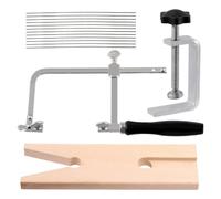 Aisuoka 14 Pièces Ensemble Combiné Scie de Bijoutier, Chevalet de Scie de Bijoutier Réglable, comme Indiqué. Outils de Banc en Plastique + Métal pour la Fabrication de