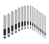 Aisuoka 17 PCS Outil de Perforation de Trous en Cuir Rond 0,5-7 mm Poinçonnage de Trou Creux en Métal en Acier pour Ensemble D'Outils de Perforation D'Artisanat en Cuir