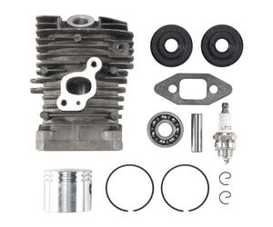 Aisuoka Cylindre de Scie à ChaîNe de 41,1 Mm et Kit de Roulement de Roulement à Billes à Bougie D'Allumage pour Piston de Partenaire 350 Partner 351