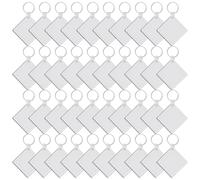 Aisuoka Ensemble de 120 Pièces de Porte-Clés Carrés Sublimés avec Double Face, Kit de Porte-Clés à Transfert Thermique pour la Création de Porte-Clés DIY et D'Artisanat.
