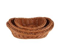 Aisuoka Ensemble de 3 Paniers de Service de Panier à Pain Tissé en Osier, Panier de Rangement pour Le Dessus de Table de Rangement CosméTique de Fruits de Nourriture et Salle de Bain