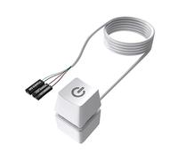 Aisuoka Lumière LED pour Ordinateur de Bureau, Commutateur de Carte Mère PC, Câble D'Extension de Bouton d'alimentation de Démarrage Externe pour Bureau à Domicile, 1,65 M, Blanc, Installatio