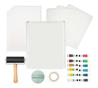 Aisuoka Plaque de Gélatine (8 "X 10") Kit D'Impression de Gel Comprend Du Papier Gravé, de la Peinture Acrylique pour L'Art, de la Fabrication de Cartes Monoprescées