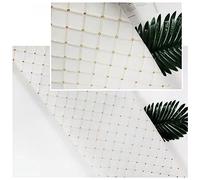 AITAF Blanc Matelassé Simili Cuir Diamant Cannelé Véhicule Tapisserie Tissu, Similicuir PVC avec Dos en Coton Tricoté Imitation Cuir, 160 cm de Large