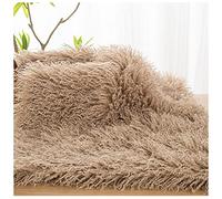 AITAF Lustre Tissu Fausse Fourrure à Poils Longs Moelleux Patchs De Tissu De Fourrure Shaggy Tissu de Couture de Fourrure pour Décorations de Costumes Artisanat, 50cmx160cm (Color : Beige)