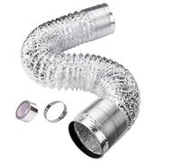 AITAF Tuyau de Fumée Flexible Extensible en Aluminium Extensible avec 2 Colliers de Serrage en Acier pour Hotte Aspirante/Sécheuse (Color : 4m, Size : 120mm)