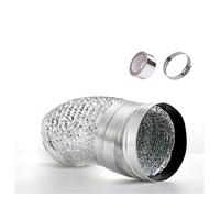 AITAF Tuyau d'Evacuation Flexible Gaine Flexible Aluminium，Tuyau d'aération de d'evacuation d'air Résistant à la Chaleur et imperméable avec 2 Colliers de Serrage en Acier (Color : 2m, Size : 120mm)