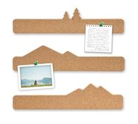 Aitakatta Lot de 3 mini tableaux en liège pour mur, montagnes et arbres, tableau d'affichage décoratif pour l'école, le bureau, la maison (SX-3P)