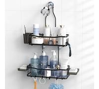 Aitatty Étagère de douche à suspendre pour salle de bain : étagère de douche antirouille sur pommeau de douche - Pas de perçage à l'intérieur du support de douche étagères au-dessus de la pomme de