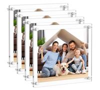 AITEE Lot de 4 cadres photo modernes en acrylique transparent à suspendre pour photo, diplôme, diplôme, certificat, art, mariage, galerie d'affichage, double panneau