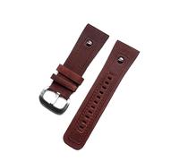 AITEKODVG 28 mm Classical Greatin Leather Watch Band avec rivet pour sept bracelets de montre Black Brown Brown Bracelet (couleur: gris noir, taille: 28 mm)