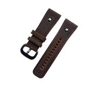 AITEKODVG 28 mm Classical Greatin Leather Watch Band avec rivet pour sept bracelets de montre Black Brown Brown Bracelet (couleur: gris noir, taille: 28 mm)