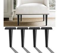 AITEKODVG 4 Pack Black Metal Furniture Jame pour canapé-canapé de Table de Table de Table d'armoire TV 28,35 Pouces de Remplacement de Service Lourd Conique Droit des Pieds