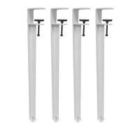 AITEKODVG 4PCS Metal Table Clamp Mots, Ligne de Table Basse, Pied de Bureau en Forme F pour Console de Meubles de Bricolage, Pas de Coup de Poing requis de 4 Jambes (40 cm / 15,7 Pouces, Blanc)