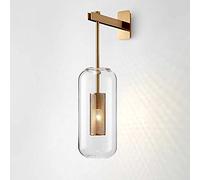 AITEKODVG Applique Murale Moderne Applique Murale en Métal Abat-Jour en Verre Éclairage Industriel pour Chambre Salon Chevet Couloir Restaurant Escalier Lampe de Chevet,B