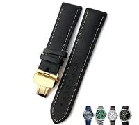 AITEKODVG Bandonnées de montre en cuir 21 mm 22 mm 22 mm Brands de montre brun noir pour pour Omega Seamaster 300 pour Hamilton pour pour IWC pour le bracelet tissot