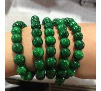 AITEKODVG Brangles pour femmes, bracelets vert naturel du Myanmar 108 perles chapelettes prière émeraude jade Bangles Collier de bijoux Lucky Accessoires Unisexe (Gem Color: 10 mm) (