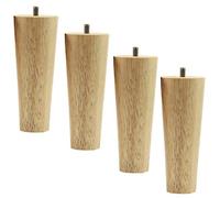 AITEKODVG Ensemble de Remplacement des Jambes de Meubles en Bois Massif de 4 Pieds de canapé à cône consécutif avec Tige filetée M8 pour Table Basse Couleur en Bois 8 cm