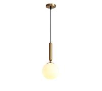 AITEKODVG Luminaire suspendu moderne simple 1 lumières lustre en laiton brossé plafonnier pour cuisine salle à manger salon foyer-laiton 1 lumières