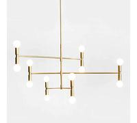 AITEKODVG Lustre 12 lumières moderne Spoutnik du milieu du siècle, luminaire suspendu doré réglable pour cuisine, salle à manger, salon, doré 90 x 65 cm (35 x 26 pouces)