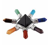 AITELEI Pyramide Générateur d'énergie en obsidienne noire Reiki Chakra Pierre de guérison Point de quartz roche Pyramide 7 directions Reiki, Wicca et énergie