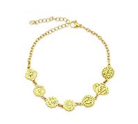 AITENME Bracelet 7 chakras manquant mode exquis méditation chaîne cheville yoga énergie bijoux anniversaire cadeau aura esprit bracelet décoratif, Große, Acier inoxydable, Pas de gemme