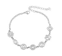 AITENME Bracelet 7 chakras manquant mode exquis méditation chaîne cheville yoga énergie bijoux anniversaire cadeau aura esprit bracelet décoratif, Große, Acier inoxydable, Pas de gemme