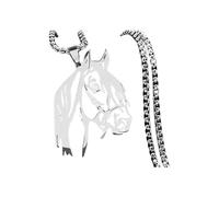 AITENME Collier Tête de Cheval Pendentif Bijoux à la Mode Accessoires Acier Inoxydable Amis Chevaux Cadeau Créatif Pendentif Animal Collier Titre, Acier inoxydable, Pas de gemme