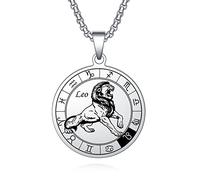 AITENME Colliers 12 Signes du Zodiaque avec Pendentifs - Médaillons en Acier Inoxydable - Bijoux en Acier Inoxydable - Cadeaux pour Hommes et Femmes - Anniversaire, Acier inoxydable