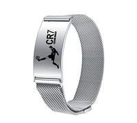 AITENME CR7 Bracelet pour Homme Cristiano Ronaldo FootballStar Design en Acier Inoxydable Bracelet Personnalisé Réglable Homme Bijoux Meilleur Cadeau pour les Fans de Football