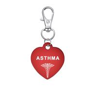 AITENME Porte-clés médical ID d'alerte médicale pour homme et femme Rouge Sirène d'urgence Amour Mode médicale Charme Accessoires Cadeaux, asthme, mm