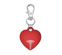 AITENME Porte-clés médical ID d'alerte médicale pour homme et femme Rouge Sirène d'urgence Amour Mode médicale Charme Accessoires Cadeaux, *Personnaliser, 66mm
