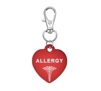 AITENME Porte-clés médical ID d'alerte médicale pour homme et femme Rouge Sirène d'urgence Amour Mode médicale Charme Accessoires Cadeaux, Allergie, mm