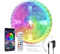 Aitesuo Striscia luminosa a LED 7.5M, striscia luminosa a LED, striscia luminosa per sincronizzazione musicale con telecomando, per camera da letto, casa, decorazioni natalizie