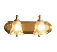 aitian Simplicité américaine Cuivre Ménage Simple Salle de Bains Miroir Éclairage Avant Applique Murale en Cristal, Personnalité Européenne Chaude Simple Salle De Bains Double Miroir Armoire Applique