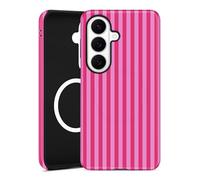 Aitipy Coque de protection pour Samsung Galaxy A17, esthétique rayée, compatible avec MagSafe, coque de protection magnétique en TPU souple et polycarbonate rigide, pour femme et fille, magenta