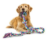 Aitmexcn Corde robuste pour chien - Corde en coton avec 5 nœuds - 95 cm - Grand jouet à mâcher pour chiens de grande taille pour nettoyer les dents et s'amuser