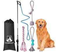 Aitmexcn Flirt Pole Chien, Jouet de Pêche Professionnels pour Moyenne et Petits Chiens, L'entraînement et Interactif Jouet pour Chien D'extérieur, Coton Durable Corde Chien