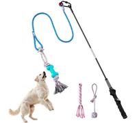 Aitmexcn Flirt Pole pour chiens Chase and Tug of War, jouets interactifs pour chiens de petite, moyenne et grande taille, jouets d'enrichissement pour chien avec corde à mâcher pour l'entraînement en