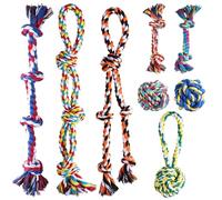 Aitmexcn Lot de 8 jouets en corde pour chiens de taille moyenne et grande - Robuste et durable - Pour mastiquer agressivement - Pour tirer à la corde et mâcher au quotidien
