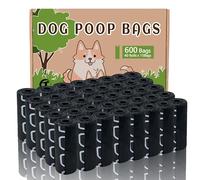 AiTodos® 600 pièces Sac a Crottes Chien, Noir, Sacs Ramasse-Crottes pour Chiens, Sac Caca Chien-31 x 23CM, Polyéthylène-Matériau, Portable, Sac a Crotte (40 Rouleaux, 15 par Rouleau)