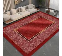 AITROMNI Superbe Bebe Tapis Tapis Sol Cuisine Tapis de Restaurant Rouge Petite décoration Festive rectangulaire à Motif Floral Tapis Chambre Fille Ado 70X140CM