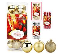 Aitsite 24PCS Boule de Noel Or, 6cm Boules de Noel Deco Noel Interieur, Arbre De Noël Boules Boule Deco Noel Sapin pour Le Sapin de Noël Décoration Festive de La Maison